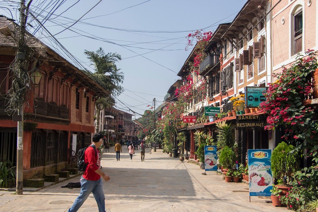 Market place, old historic town of Bandipur, Nepal