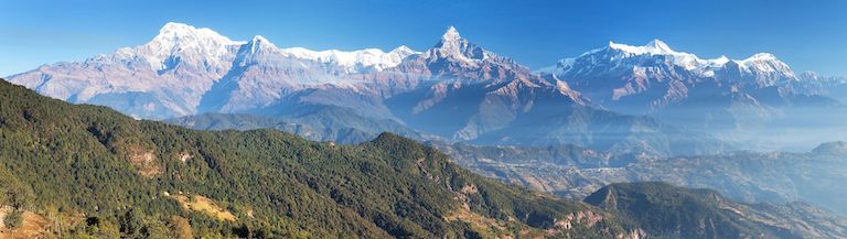 Annapurna Range above Fewa Lake (Phewa tal)