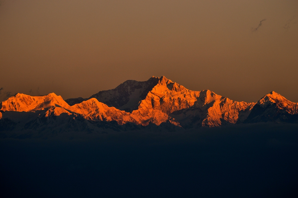Mountains during golden hour - Kanchenjunga evening