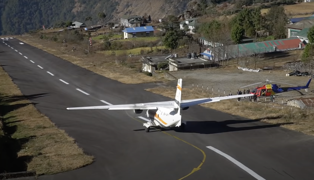 Lukla Airport, Aeroplane Taking off